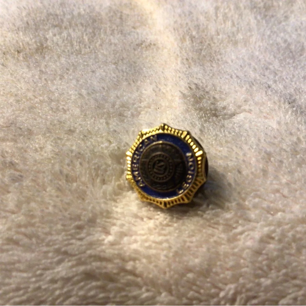 Gold and Blue Enamel Cufflink - Classic Crest Design